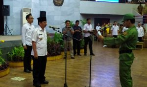 Lantik dan Kukuhkan Anggota Linmas, Herman HN Minta Fokuskan Dua Hal Ini