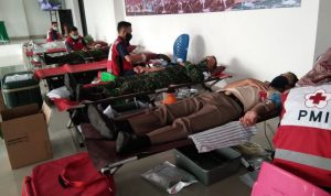 Peringati HUT Pomad Ke-74, Denpom II/3 Lampung Gelar Donor Darah