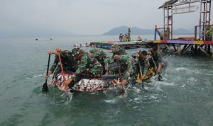 Latihan LDK/LPK TW III, Prajurit Batalyon Infanteri 7 Marinir Ikuti Materi Dayung PK