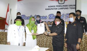 Daftar ke KPU Lamteng, Nessy-Imam Didampingi Tiga Partai Koalisi