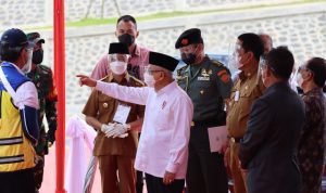 Usai Tinjau Pelaksanaan Vaksinasi, Wapres Ma’ruf Amin Cek Progres Pembangunan Bendungan Way Sekampung