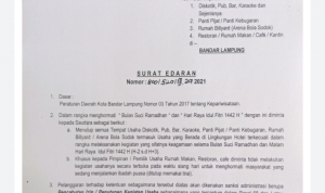 Selama Ramadan 1442 H, Pemkot Bandar Lampung Tutup Tempat Hiburan
