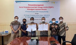 Dua Perusahaan Air Minum Kemasan Lampung Teken SPJBTL dengan PLN