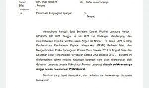 Kunjungan Gubernur Lampung di Beberapa Kabupaten/Kota Ditunda Hingga Selesai PPKM Darurat