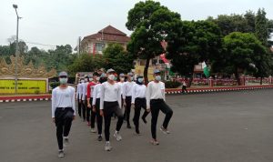 Jelang Peringatan Kemerdekaan, Gabungan Paskibraka Bandar Lampung Genjot Latihan dengan Tetap Jaga Prokes