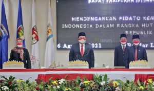 Gubernur dan Wagub Lampung Hadiri Rapat Paripurna HUT RI ke-76 dengan Agenda Mendengarkan Pidato Kenegaraan Presiden Joko Widodo