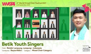 Betik Youth Singers Meraih Medali Emas Pertama di 4th World Virtual Choir Festival
