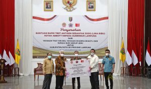 Gubernur Lampung Terima Bantuan Rapid Test Antigen dari Yayasan Thay Hin Bio, Yayasan Dharma Bhakti, dan Sungai Budi Group (BW)
