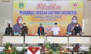 Ketua YJI Lampung Lantik Pengurus Yayasan Jantung Indonesia Cabang Lampung Tengah 2021-2025
