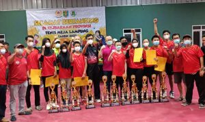 Tim Tenis Meja Bandar Lampung Juara Umum Kejurprov 2021