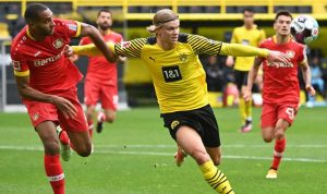 Braces Haaland, Sudahi Kejar-kejaran Gol di Bay Arena