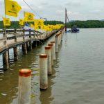Sempat Terhenti, Pemasangan Tiang Pancang Jembatan Pulau Pasaran Kembali Dilanjutkan