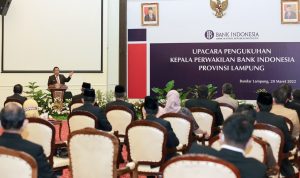 Pengukuhan Kepala Perwakilan Bank Indonesia Provinsi Lampung, Gubernur Arinal Apresiasi Peranan BI dalam Pembangunan Daerah