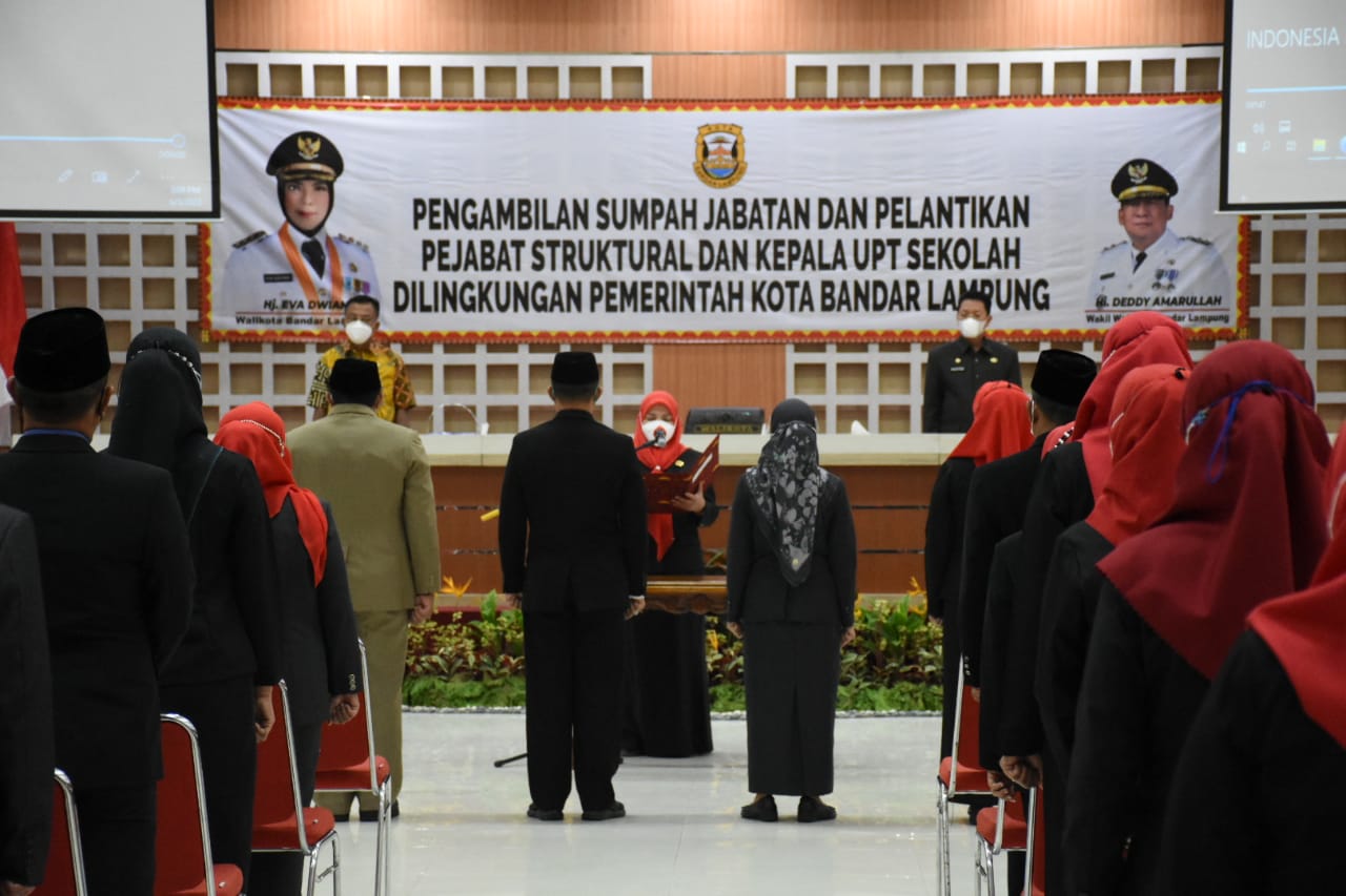 Pemkot Bandar Lampung Lantik 111 Pejabat Eselon II,III,IV || Foto. Dokprim Pemkot Bandar Lampung, 5w1hindonesia.id