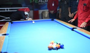 Eva Dwiana membuka gelaran turnamen billiard walikota cup Bandar Lampung || Foto: prokopim Bandar Lampung