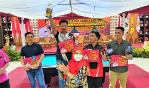 Selamat, Atlet Billiard Asal Bandung Boyong Piala Walikota Cup Bandar Lampung