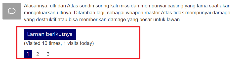 Artikel sudah terbagi kedalam beberapa halaman