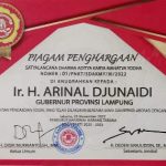 Gubernur Lampung Terima Penghargaan Satyalancana Aditya Karya Mahatva Yodha