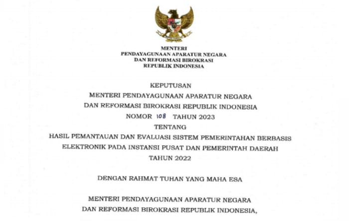 SK Menpan RB RI No 108 Tahun 2023 || Foto: Kemenpan RB