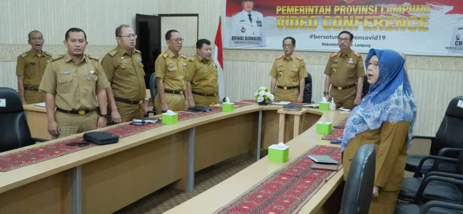 Rakor Pusat dan Daerah Dalam Rangka Percepatan Peningkatan Penggunaan Produk Dalam Negeri (P3DN) Pada Pengadaan Barang/Jasa Pemerintah yang dilaksanakan secara daring, Selasa (11/4/2023) || Foto: Dinas Kominfotik Provinsi Lampung