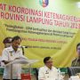 Assisten 2 bidang Perekonomian dan Pembangunan Kusnasdi membuka acara Rapat Koordinasi Ketenagakerjaan Provinsi Lampung Tahun 2023 || Foto: Adpim Pemprov Lampung