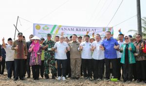 Bersama Mentan dan Mendag RI, Gubernur Lampung Lakukan Gerakan Tanam Kedelai di Kecamatan Bulok Tanggamus