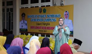 Peringati Hari Lanjut Usia Nasional, Ketua Umum LKKS Lampung Serahkan Bantuan Sembako