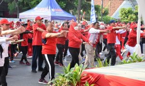 Senam Sehat Buka Rangkai HUT Kota Bandar Lampung ke 341