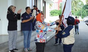 Ikuti Jumpa Bakti Gembira Tingkat Nasional IX, Ketua Umum PMI Lampung Lepas Kontingen PMR Lampung