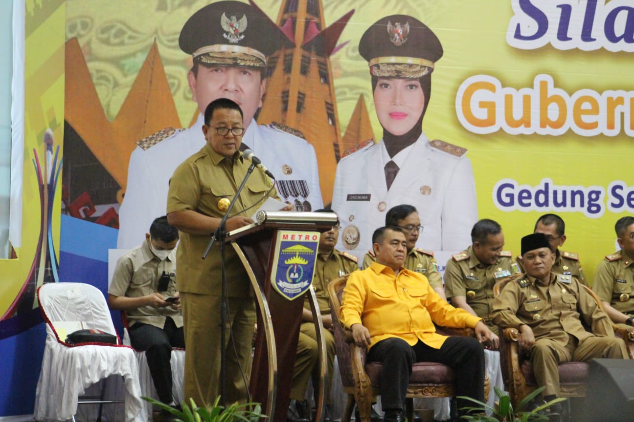 Gubernur Lampung, Arinal Djunaidi saat memberikan sambutan dalam kegiatan silaturahmi Gubernur Lampung di Gedung Sesaat Agung Bumi Sai Wawai (GSA-BSW) || Foto: Istimewa