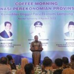 Gubernur Lampung Arinal Djunaidi saat menjadi Keynote Speaker dalam kegiatan Coffee Morning dan Diseminasi Perekonomian Provinsi Lampung || Foto: Diskominfotik Provinsi Lampung
