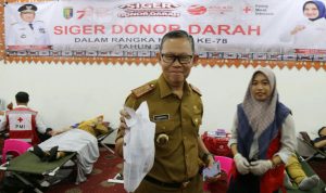 Sambut HUT RI ke-78, Pemprov Lampung dan PMI Gelar Kegiatan Siger Donor Darah