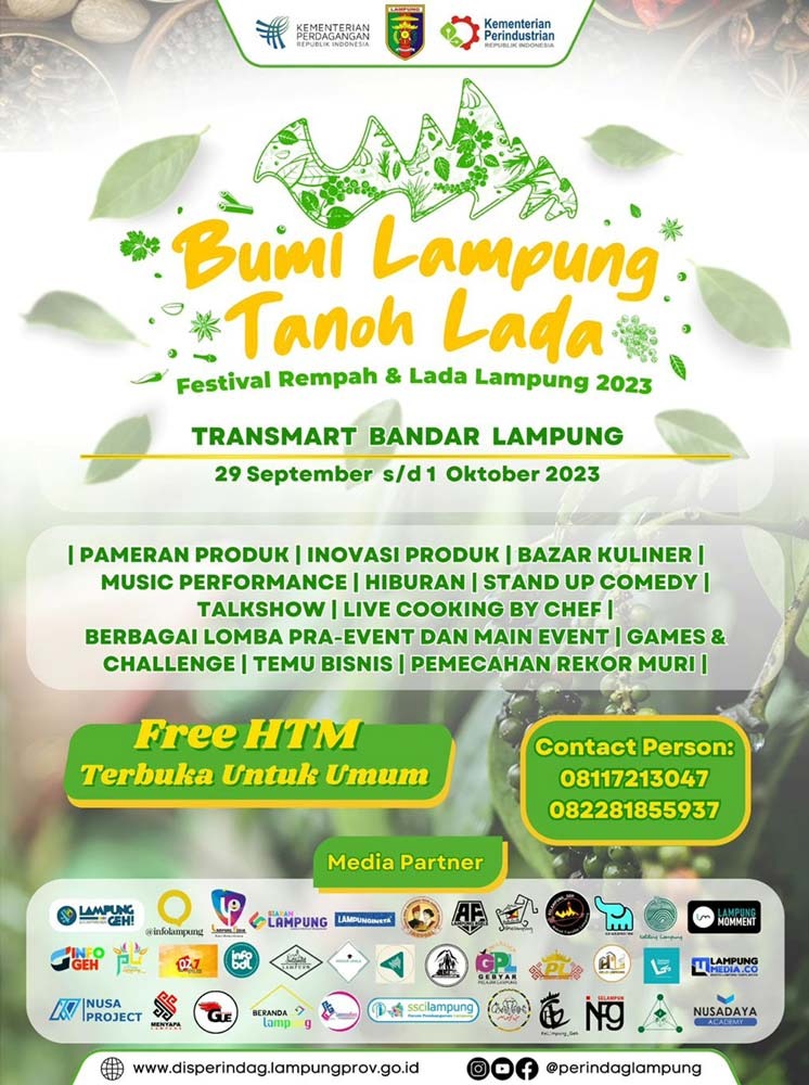 Pemprov Lampung melalui Dinas Perindustrian dan Perdagangan (Perindag) akan menggelar Festival Rempah & Lada Lampung Tahun 2023 || Foto: Istimewa