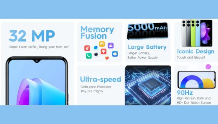 Tecno Spark 9T 128 GB Second, Harga & Spesifikasi