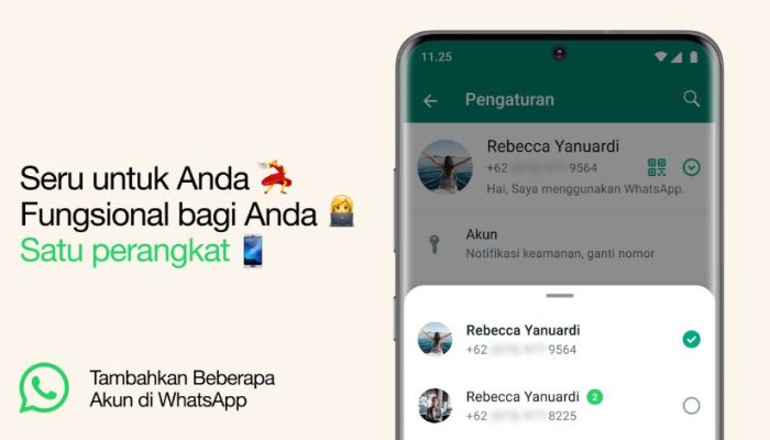 Fitur WhatsApp Multiple Account, 1 HP Bisa Pake 2 Nomor WA