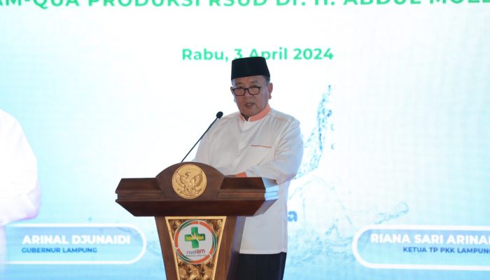 Gubernur Lampung Resmikan Produk Air Minum Kemasan RSUDAM AM-Qua