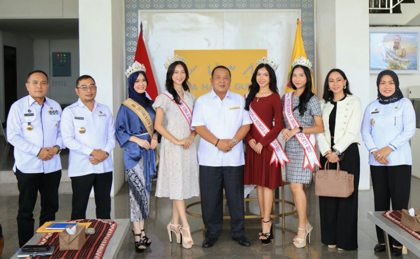 Gubernur Lampung Arinal Djunaidi menyampaikan ucapan selamat atas kemenangan perwakilan Lampung dalam ajang Puteri Remaja Indonesia 2023 || Foto: Adpim Pemprov Lampung