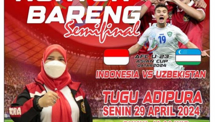 Dukung Timnas U23, Walikota Eva Dwiana Ajak Warga Bandar Lampung Nonton Bareng di Tugu Adipura