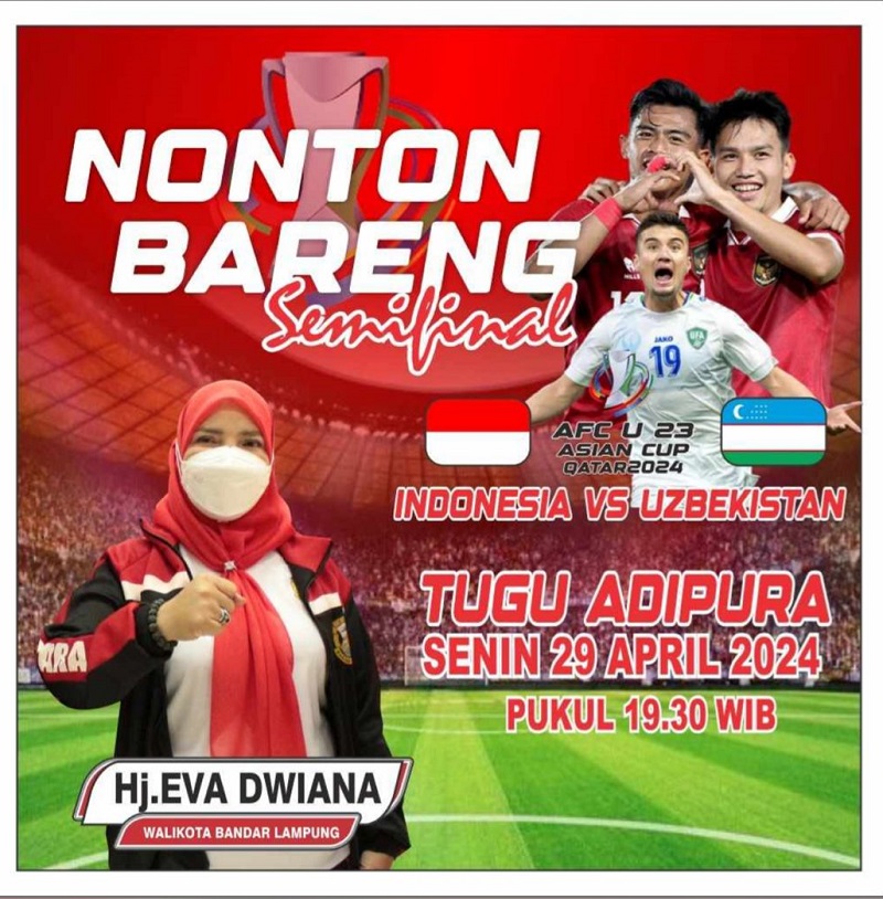 Walikota Eva Dwiana ajak nonton bareng Timnas U23 di Tugu Adipura || Foto: Istimewa