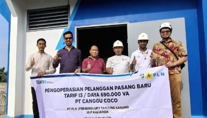Dukung Kemajuan Industri Provinsi Lampung, PLN Laksanakan Pasang Baru PT Cangu Coco Liz