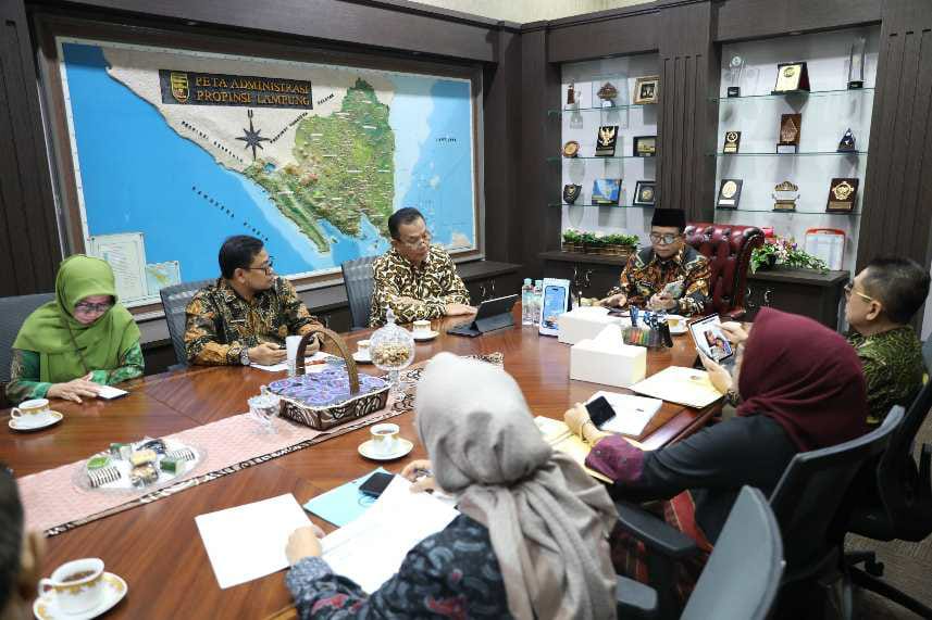 Pj. Gubernur Lampung Samsudin menerima kunjungan kerja Kepala Badan Pusat Statistik (BPS) Provinsi Lampung || Foto: Adpim Pemprov Lampung