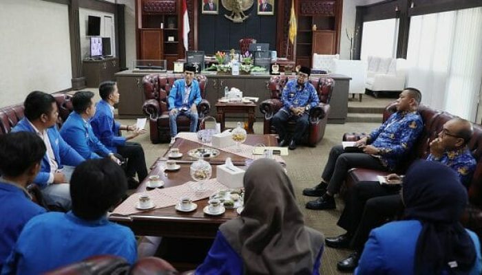 Pj Gubernur Samsudin Ajak Pengurus PMII Provinsi Lampung Bergandengan Tangan Bangun Lampung