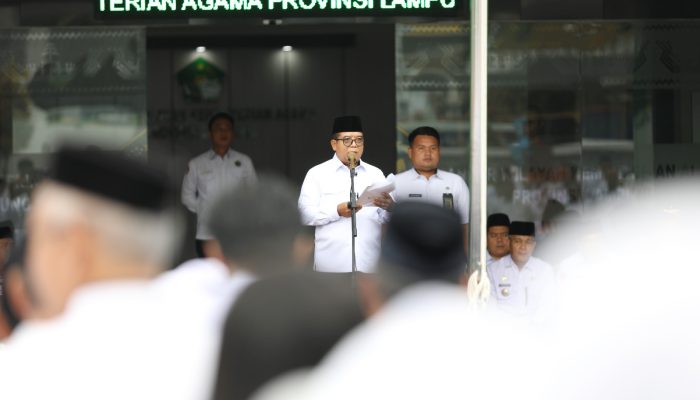 Jadi Pembina Upacara HAB Kemenag ke-79, Pj Gubernur Lampung Sampaikan Amanat Menteri Agama