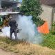 Aparatur desa telah mengadakan kegiatan bersih-bersih lingkungan dan bekerja sama dengan Puskesmas dalam pelaksanaan fogging