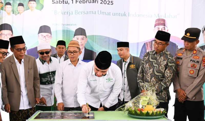Bupati Pesawaran, Dendi Ramadhona, secara resmi membuka Gedung Pengurus Cabang Nahdlatul Ulama (PCNU) Kabupaten Pesawaran