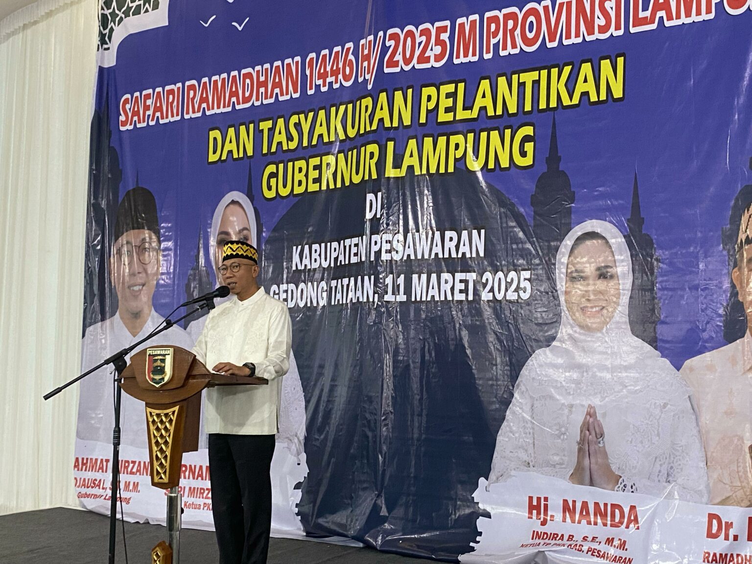 Gubernur Lampung Rahmat Mirzani Djausal melakukan kunjungan silaturahmi ke Kabupaten Pesawaran dalam rangka Safari Ramadan 1446 H