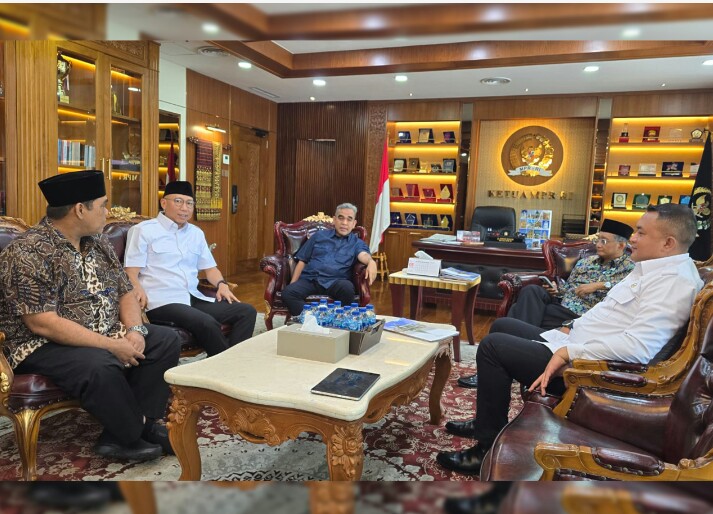 Gubernur Lampung Rahmat Mirzani Djausal didampingi Ketua MPR RI Ahmad Muzani bertemu Menteri PUPR RI, Dody Hanggodo, di Jakarta