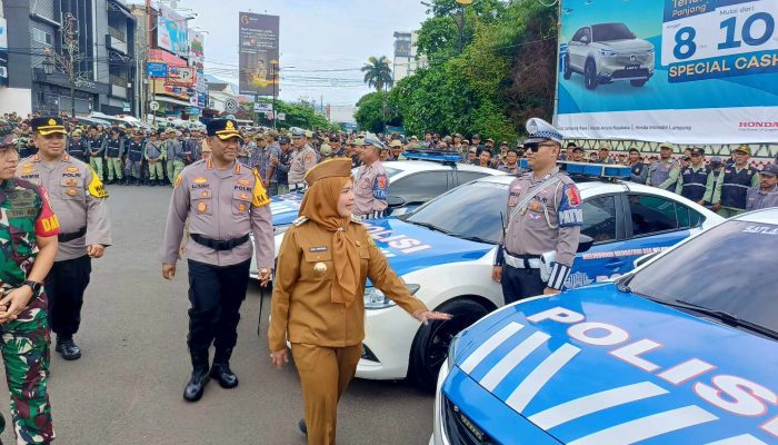 Eva Dwiana Pimpin Apel Besar Satgas Idul Fitri 1446 H