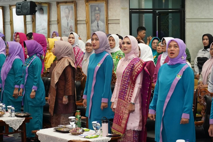 Acara pelantikan dan seminar Perempuan Bangsa Provinsi Lampung yang dilaksanakan di Balai Keratun Lt.3, Sabtu (19/4/2025) || Foto: Dinas Kominfotik Provinsi Lampung