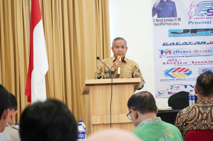 Kepala Dinas Komunikasi, Informatika, dan Statistik Provinsi Lampung Achmad Saefulloh, secara resmi membuka kegiatan Diklat Jurnalistik Dasar dan Lanjutan Jurnalis dan Umum Se-Provinsi Lampung || Foto: Dinas Kominfotik Provinsi Lampung